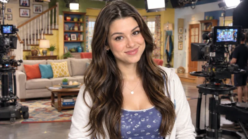 Kosarin on a television sitcom set