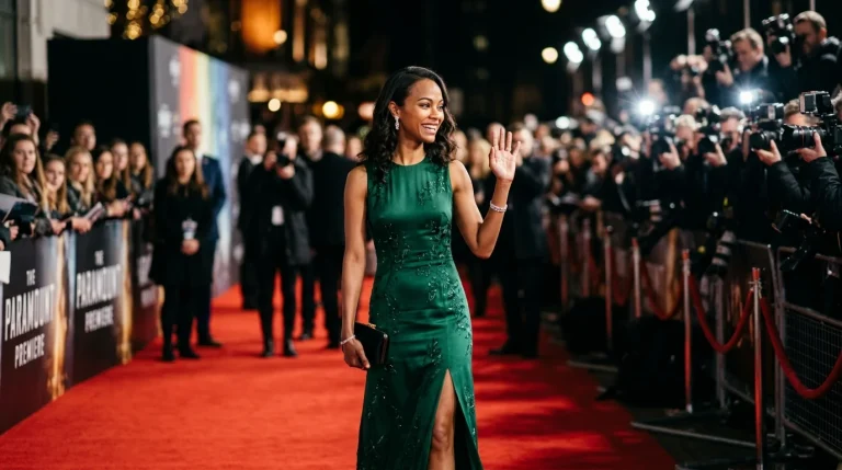 Zoe Saldana net worth photo at a film premiere